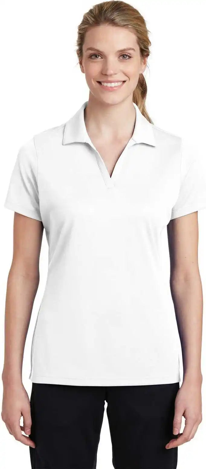 Sport Tek Lst640 Ladies Posicharge Racermesh Polo White