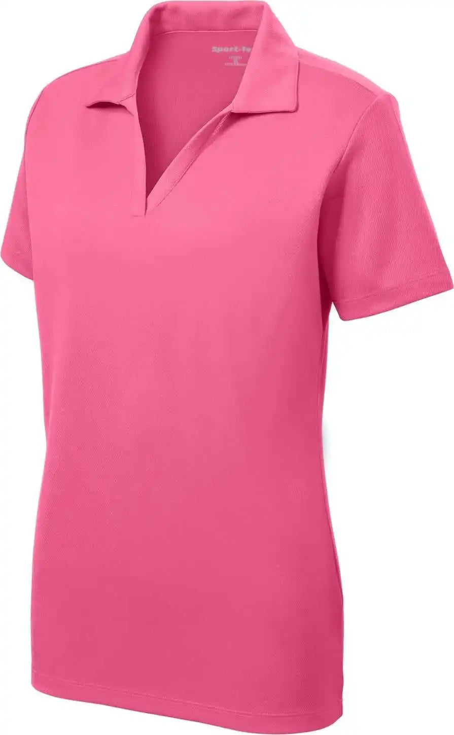 Sport-tek Lst640 Women’s Posicharge Racermesh Polo - Bright Pink