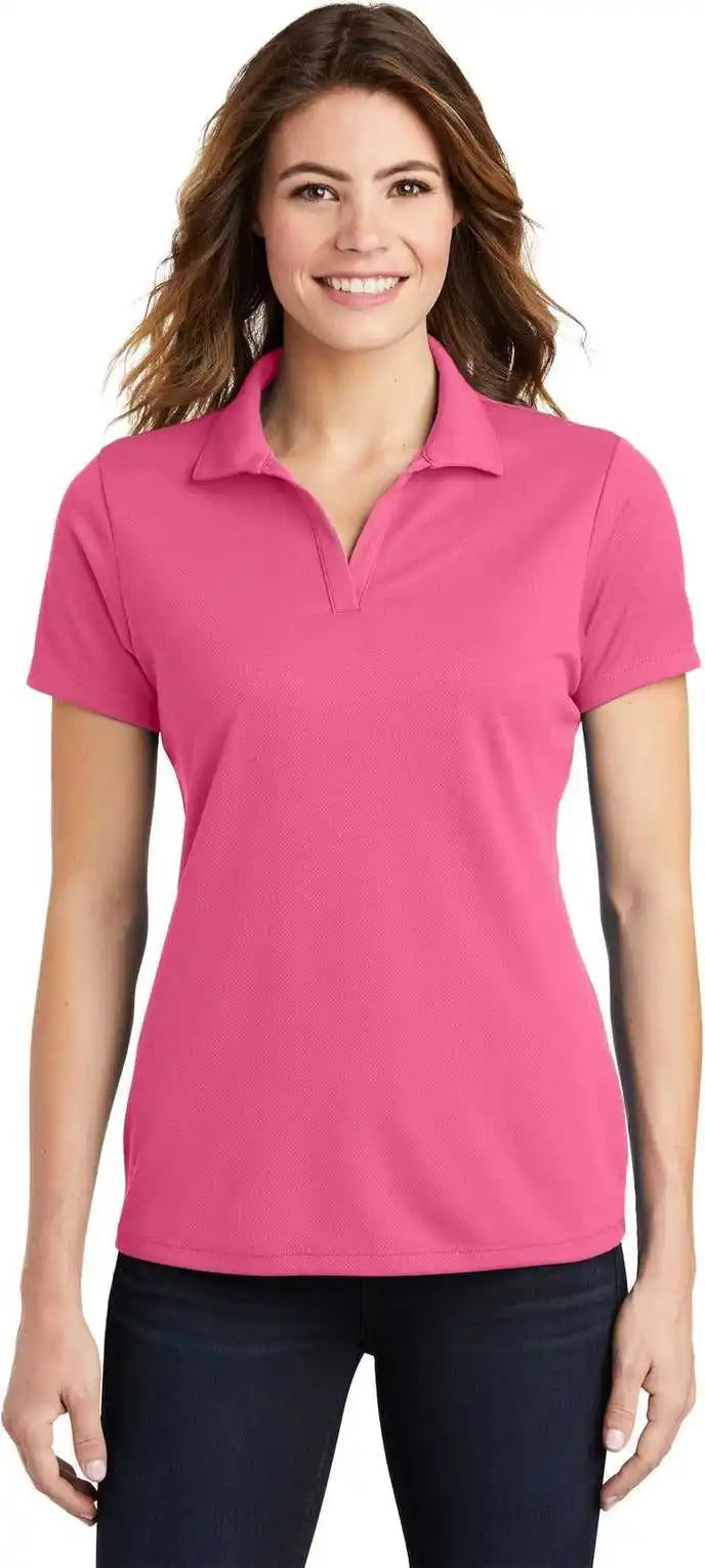 Sport-tek Lst640 Women’s Posicharge Racermesh Polo - Bright Pink