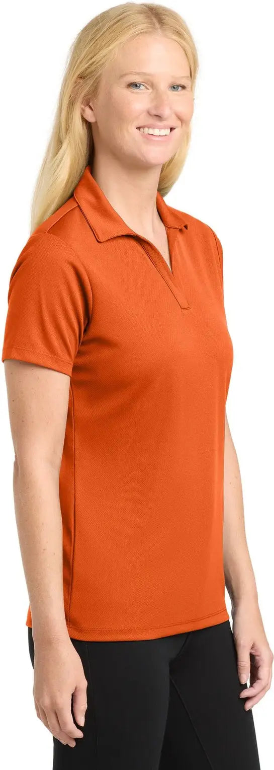 Sport-tek Lst640 Women’s Posicharge Racermesh Polo - Deep Orange