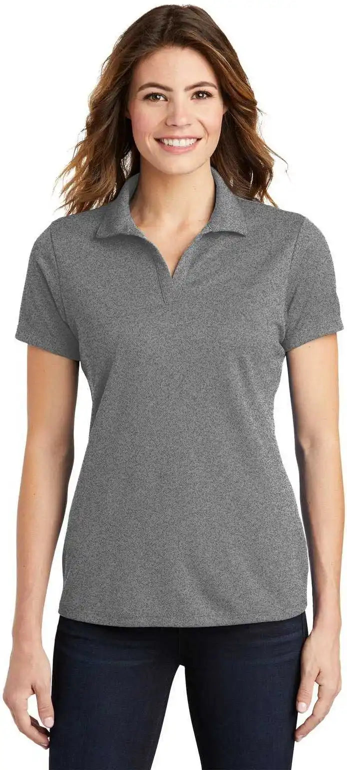 Sport-tek Lst640 Women’s Posicharge Racermesh Polo - Grey Heather
