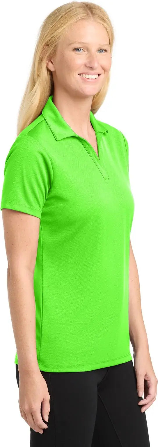 Sport-tek Lst640 Women’s Posicharge Racermesh Polo - Neon Green
