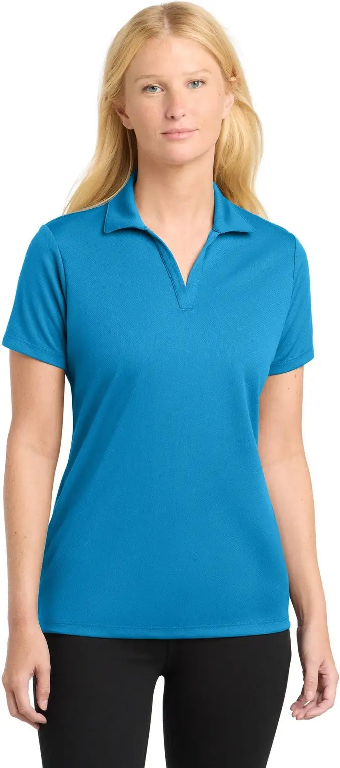 Sport-tek Lst640 Women’s Posicharge Racermesh Polo - Pond Blue - Ladies Xs