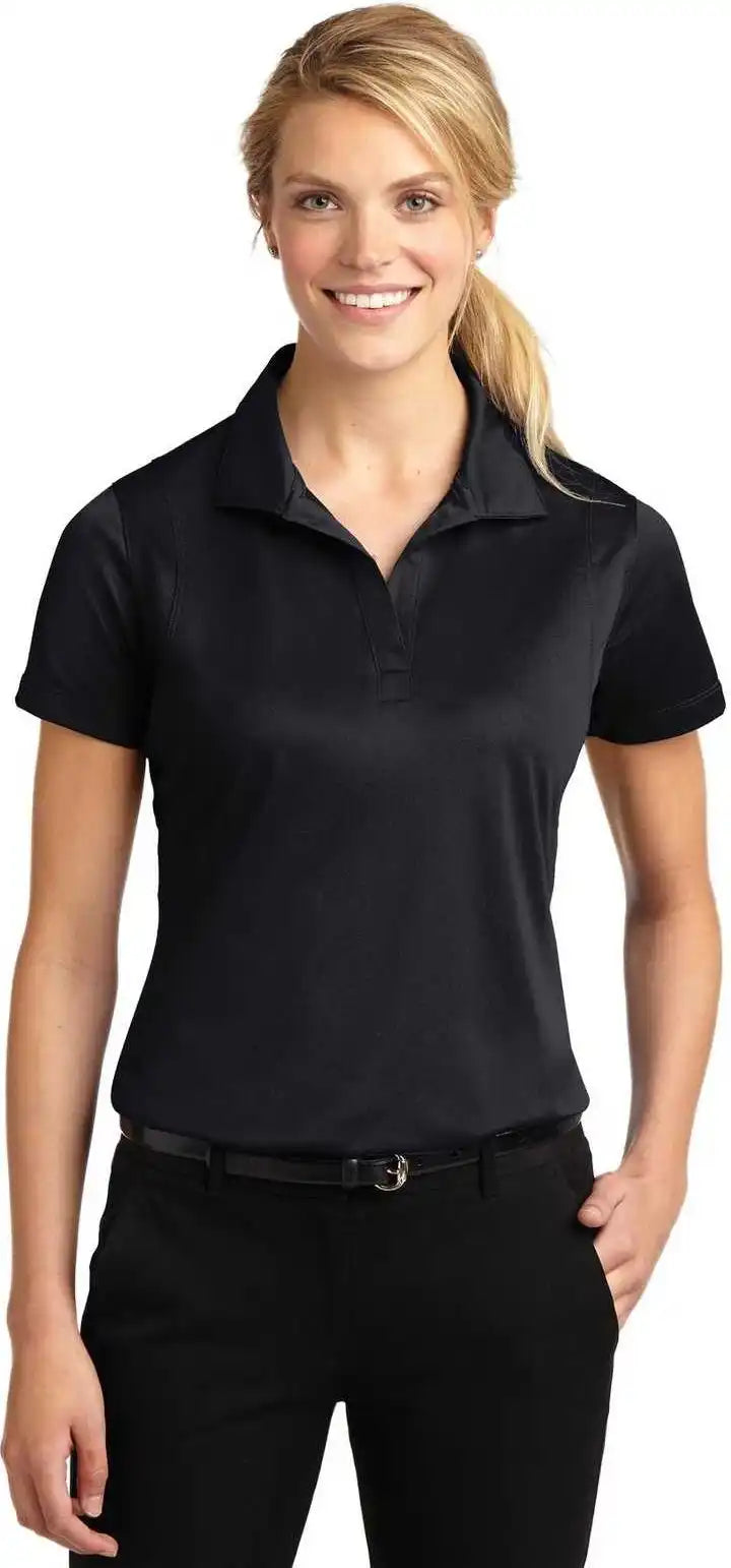 Sport Tek Lst650 Ladies Micropique Wick Polo Black