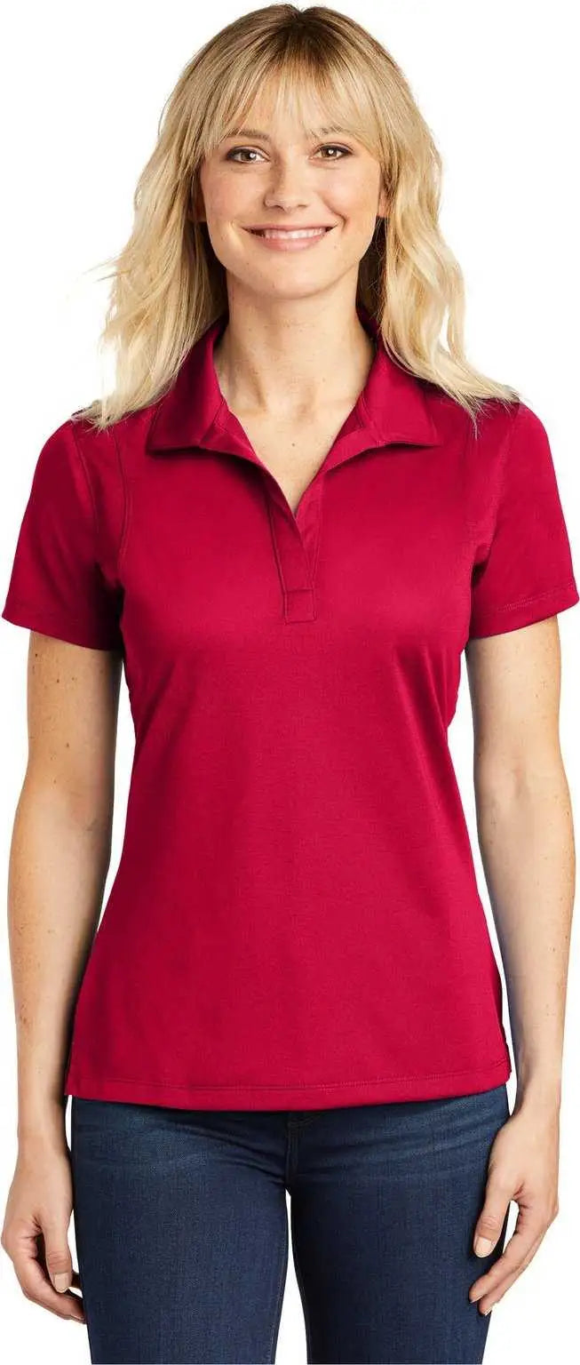 Sport-tek Lst650 Ladies Micropique Sport-wick Polo - Deep Red