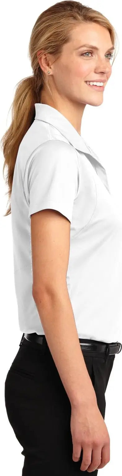 Sport-tek Lst650 Women’s Micropique Sport-wick Polo - White