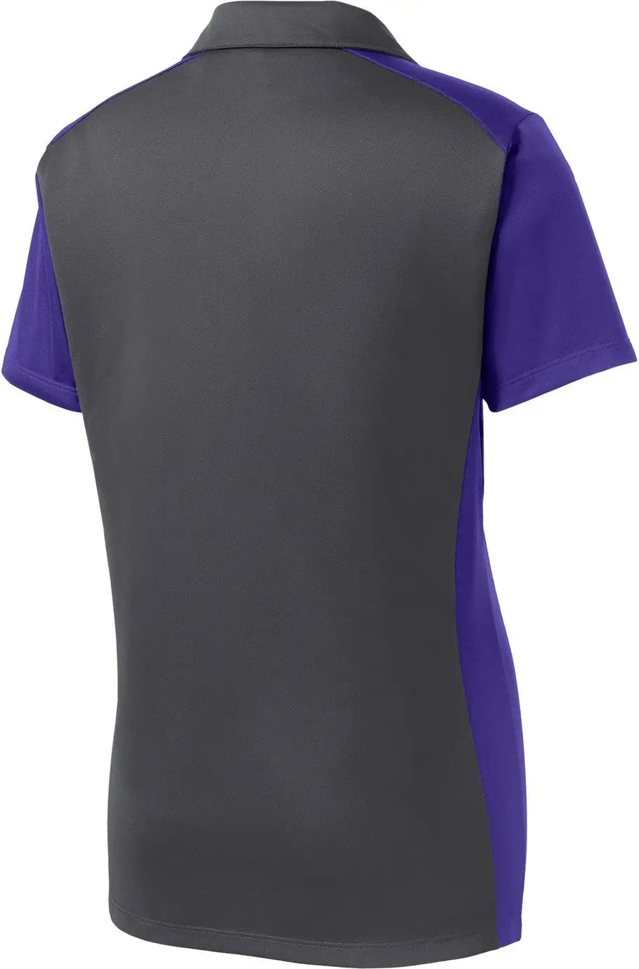 Sport-tek Lst652 Women’s Colorblock Micropique Sport-wick Polo - Iron Gray Purple
