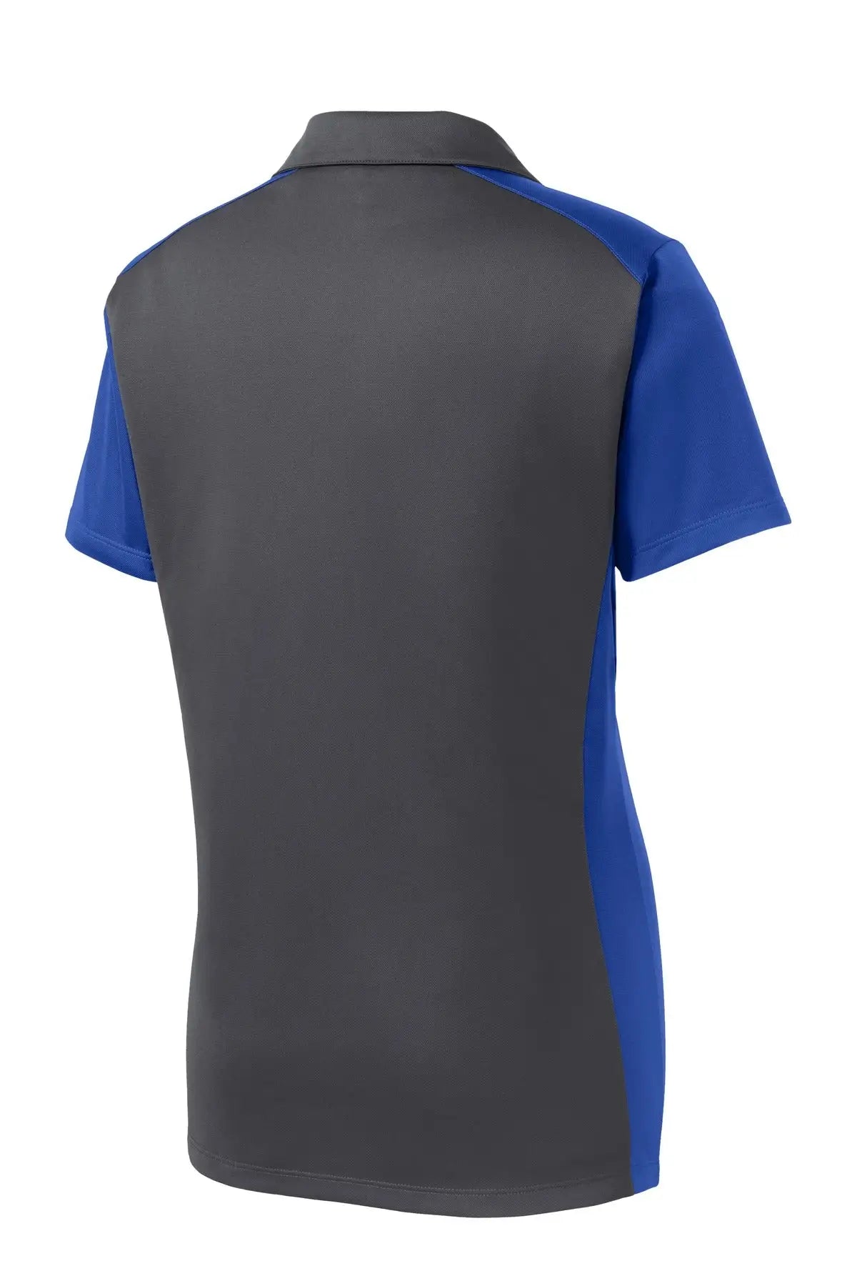 Sport-tek Lst652 Women’s Colorblock Micropique Sport-wick Polo - Iron Gray True Royal