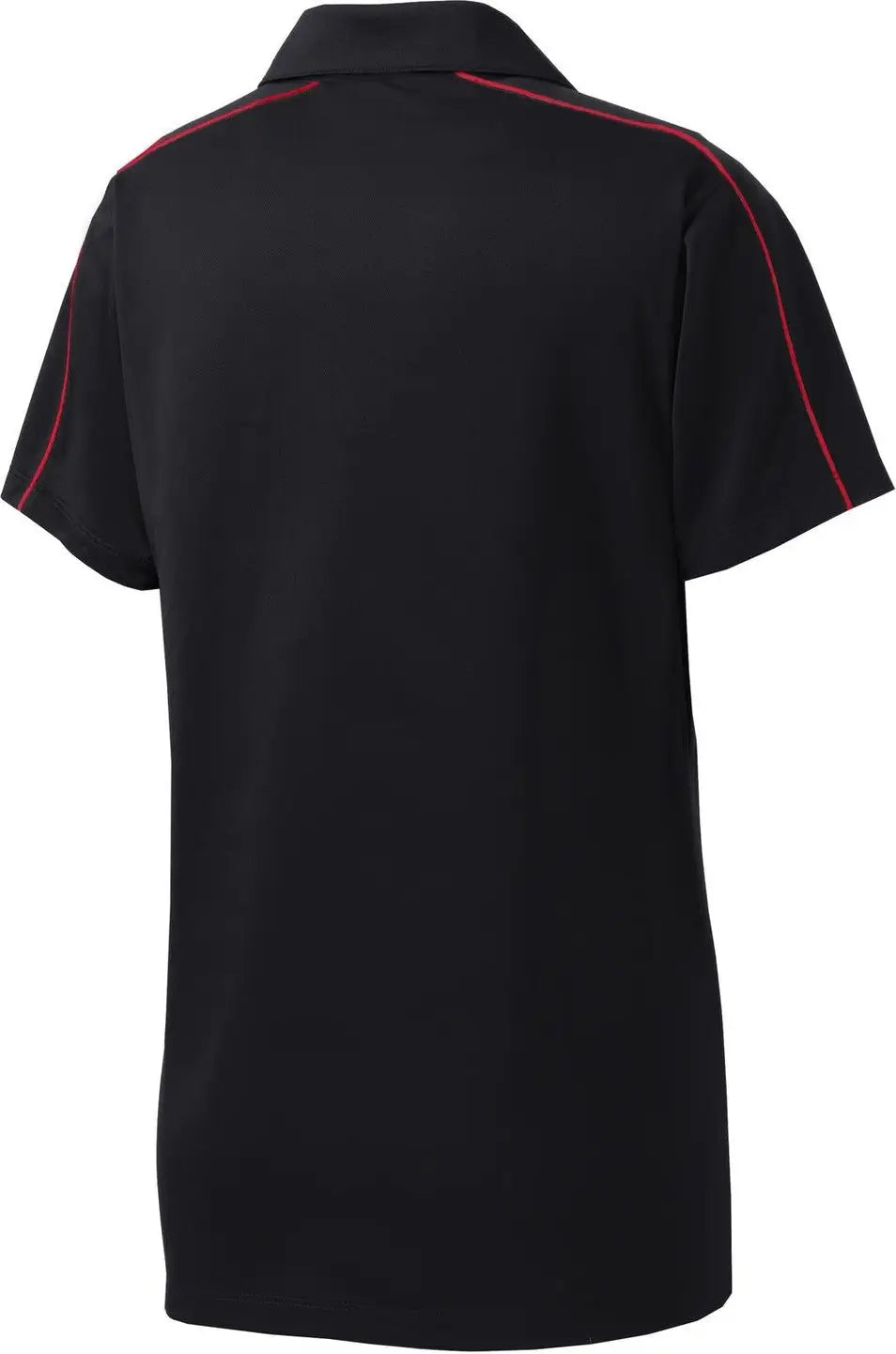Sport-tek Lst653 Women’s Micropique Sport-wick Piped Polo - Black True Red