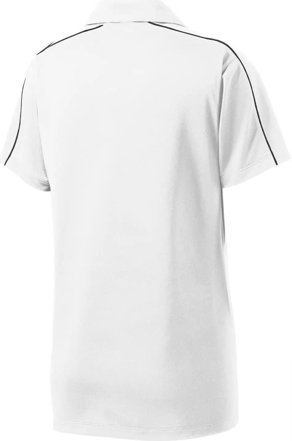 Sport-tek Lst653 Women’s Micropique Sport-wick Piped Polo - White Iron Gray - White/ / Ladies Xs