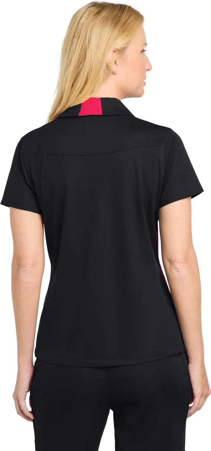Sport-tek Lst655 Women’s Side Blocked Micropique Sport-wick Polo - Black Deep Red