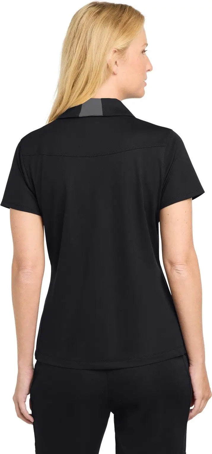 Sport-tek Lst655 Women’s Side Blocked Micropique Sport-wick Polo - Black Iron Gray