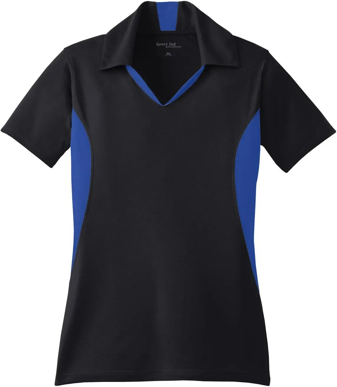 Sport-tek Lst655 Women’s Side Blocked Micropique Sport-wick Polo - Black True Royal