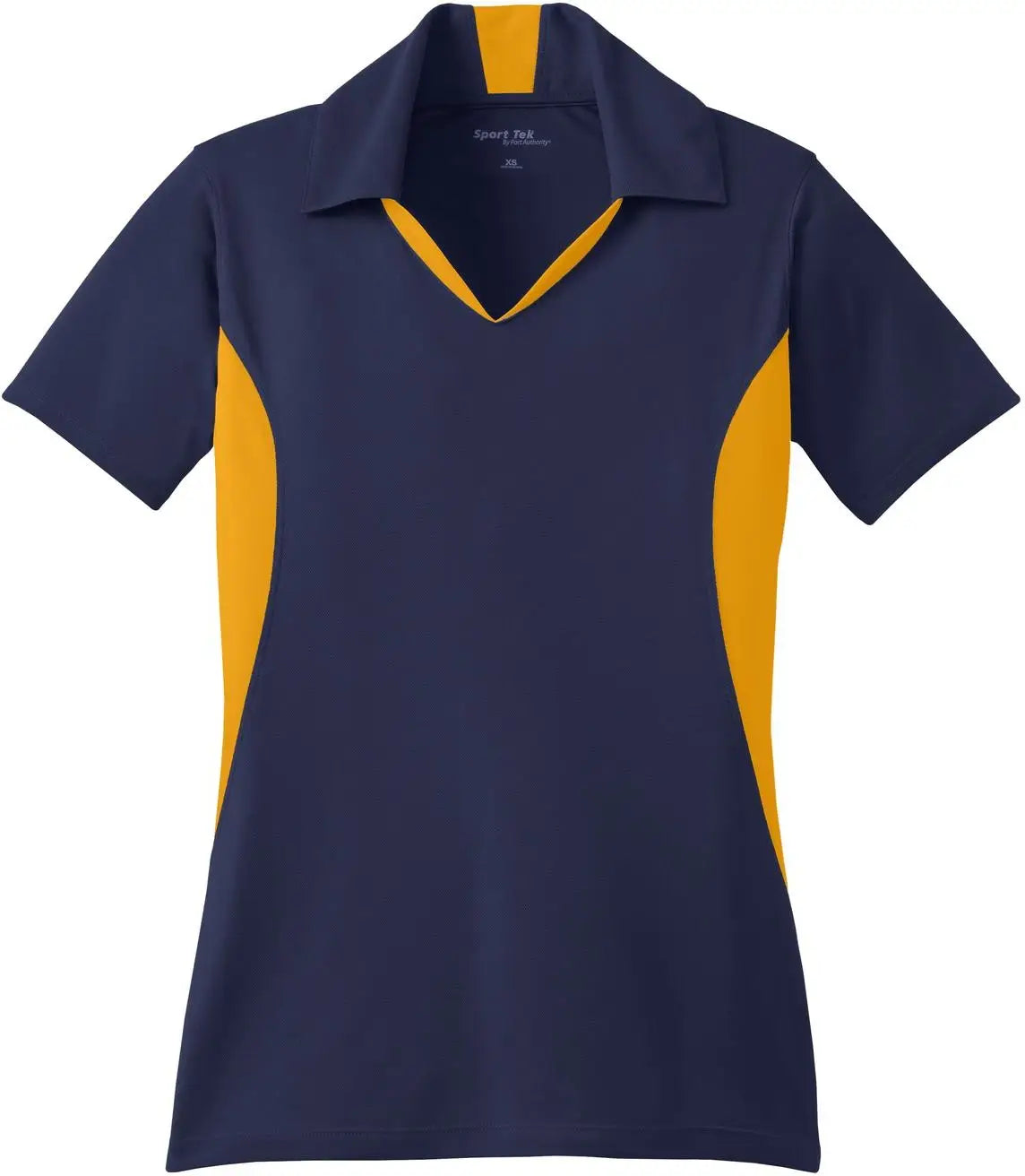 Sport-tek Lst655 Women’s Side Blocked Micropique Sport-wick Polo - True Navy Gold