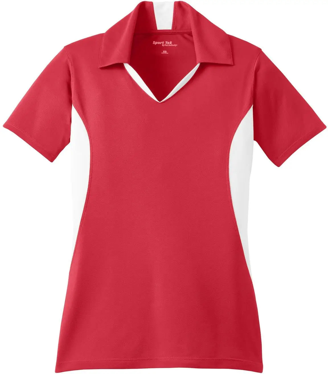 Sport-tek Lst655 Women’s Side Blocked Micropique Sport-wick Polo - True Red White