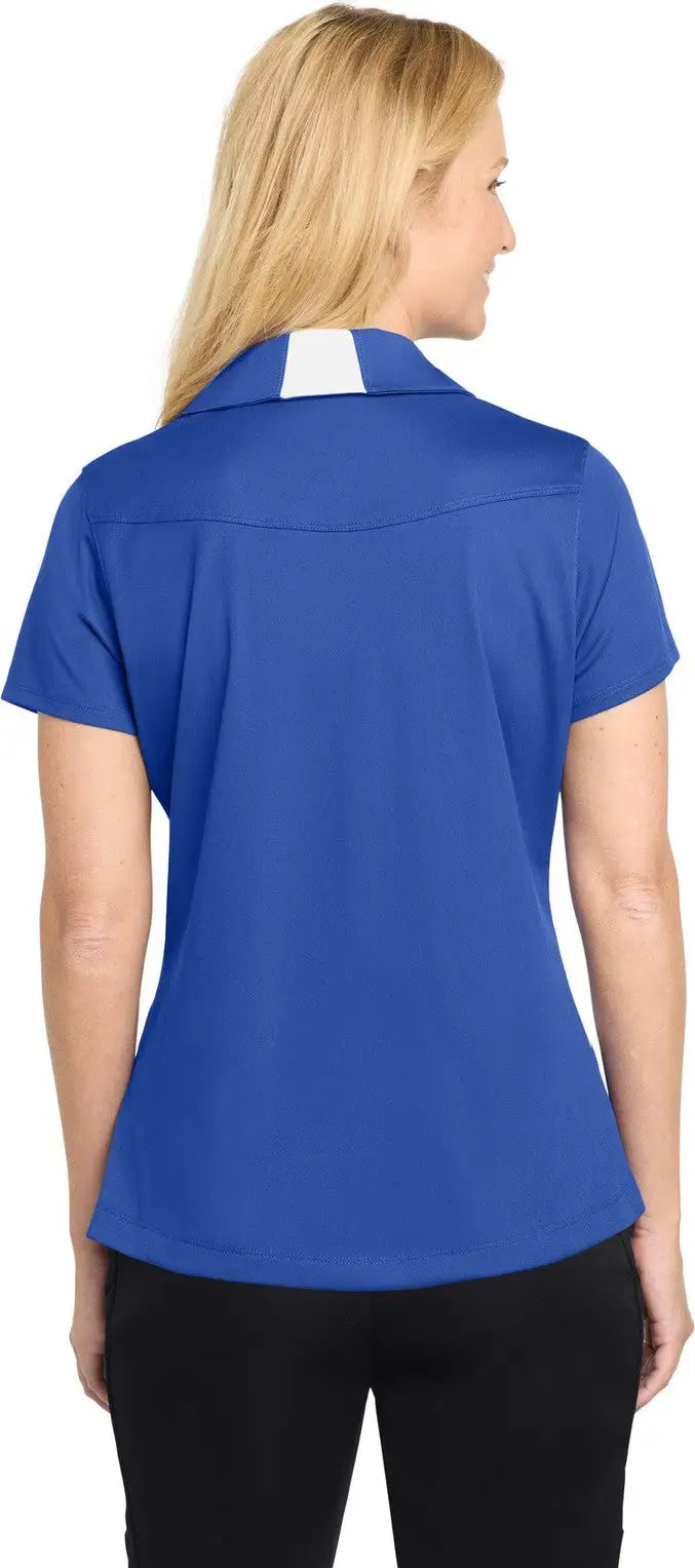 Sport-tek Lst655 Women’s Side Blocked Micropique Sport-wick Polo - True Royal White