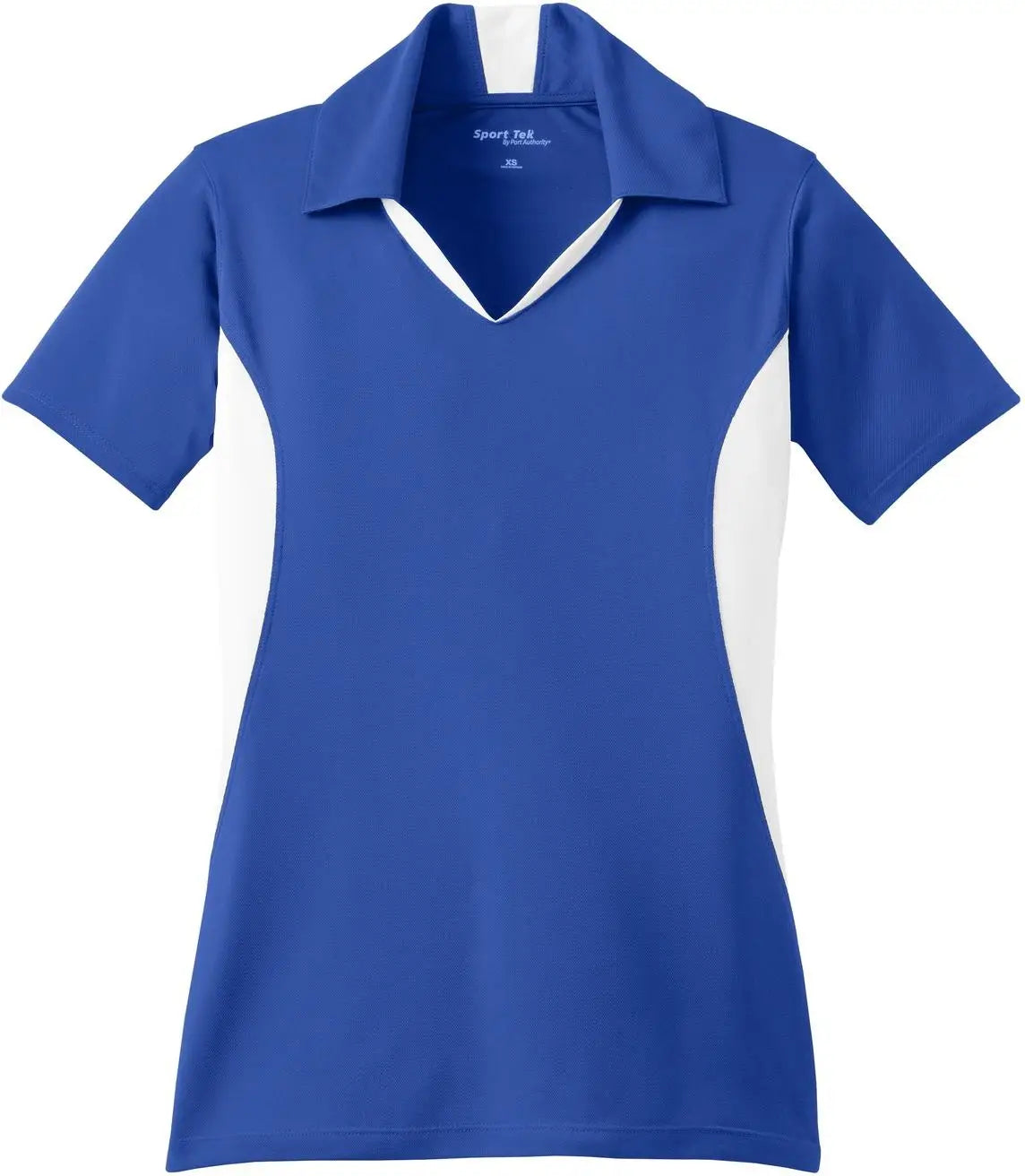 Sport-tek Lst655 Women’s Side Blocked Micropique Sport-wick Polo - True Royal White