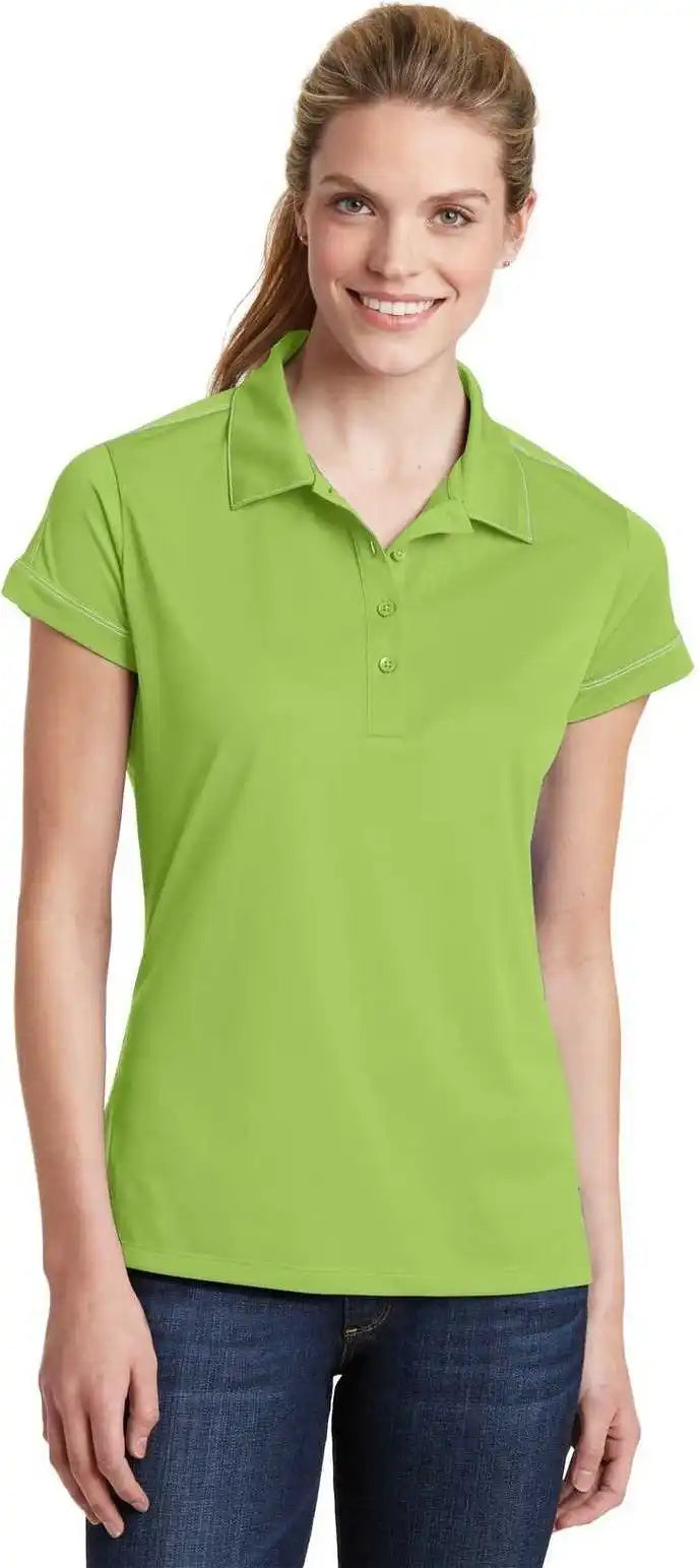 Sport-tek Lst659 Ladies Contrast Stitch Micropique Sport-wick Polo - Green Oasis