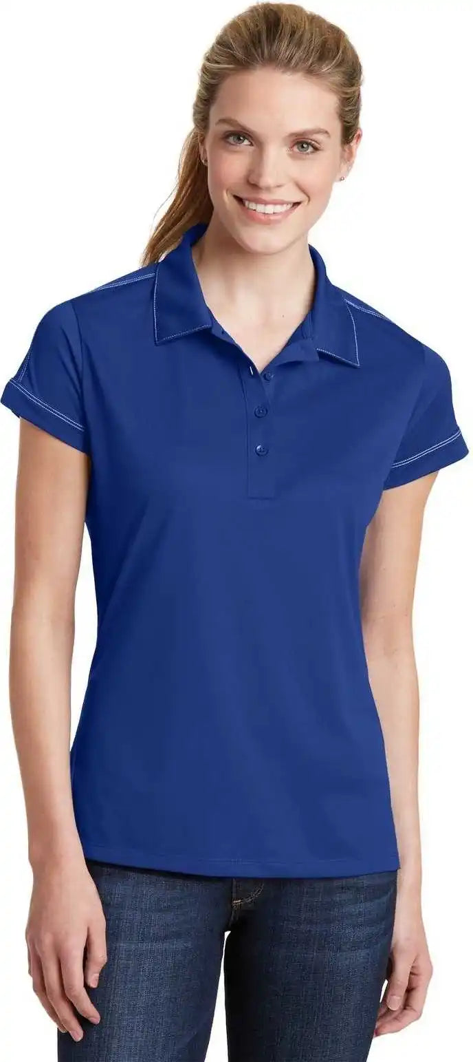 Sport-tek Lst659 Ladies Contrast Stitch Micropique Sport-wick Polo - True Royal