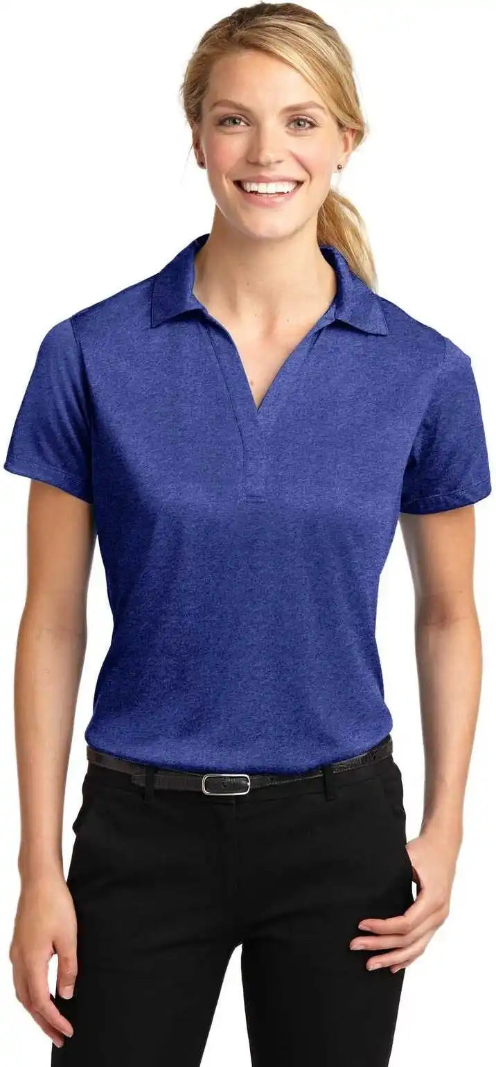Sport Tek Lst660 Ladies Heather Contender Polo Cobalt