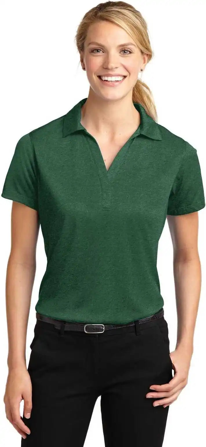 Sport-tek Lst660 Ladies Heather Contender Polo - Forest Green