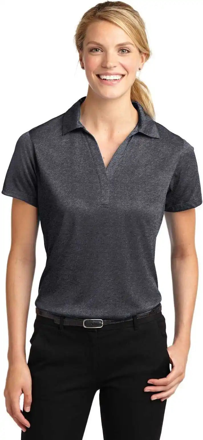 Sport Tek Lst660 Ladies Heather Contender Polo Graphite