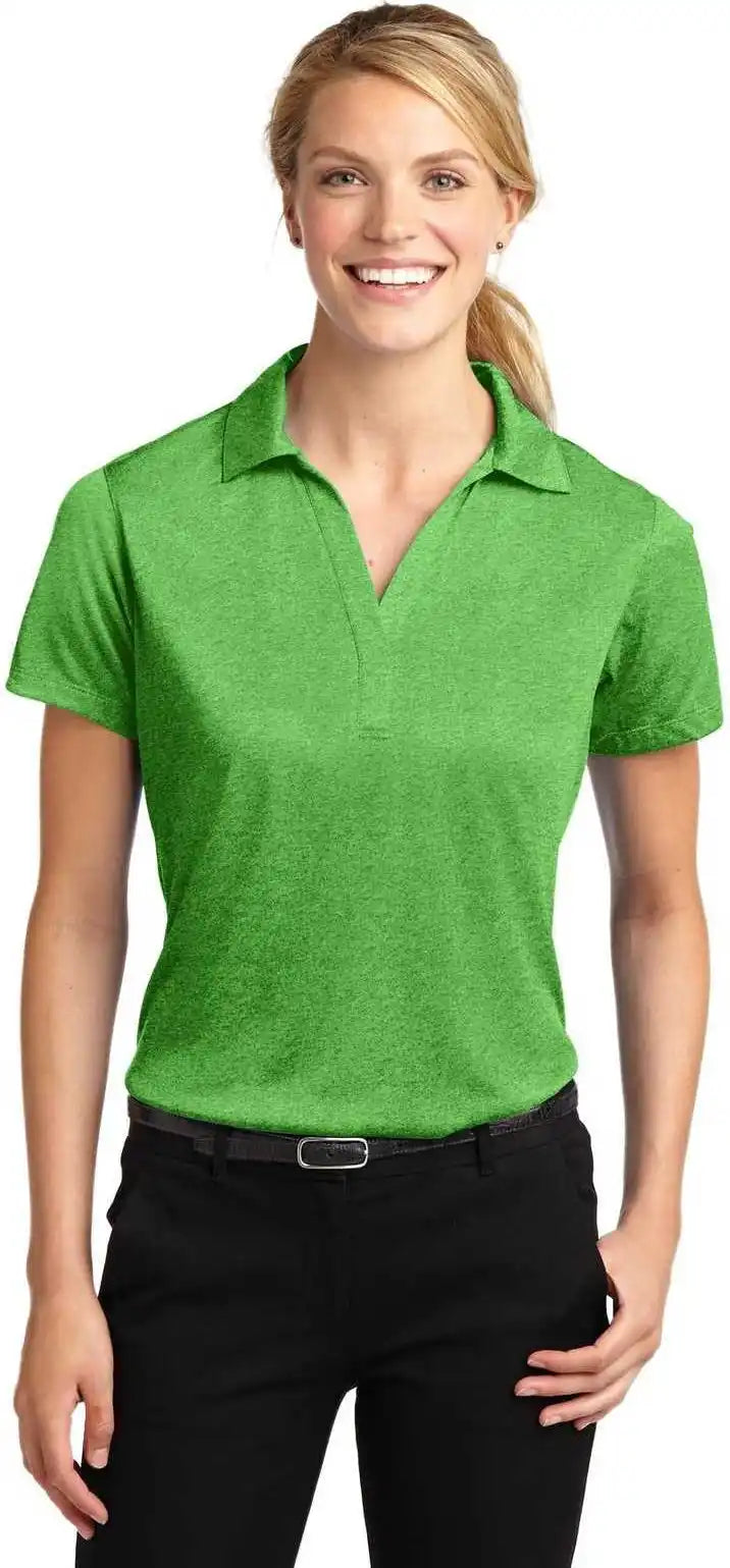 Sport Tek Lst660 Ladies Heather Contender Polo Turf Green