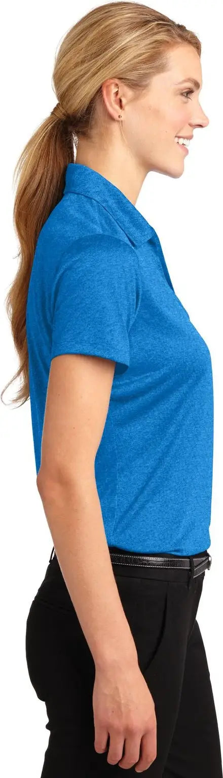 Sport-tek Lst660 Women’s Heather Contender Polo - Blue Wake
