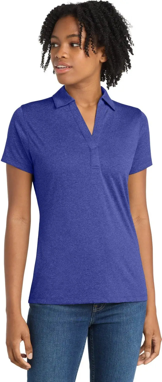 Sport-tek Lst660 Women’s Heather Contender Polo - Cobalt