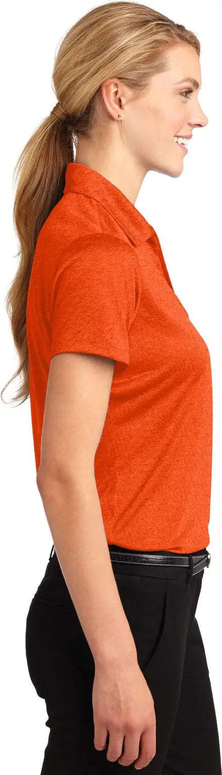 Sport-tek Lst660 Women’s Heather Contender Polo - Deep Orange