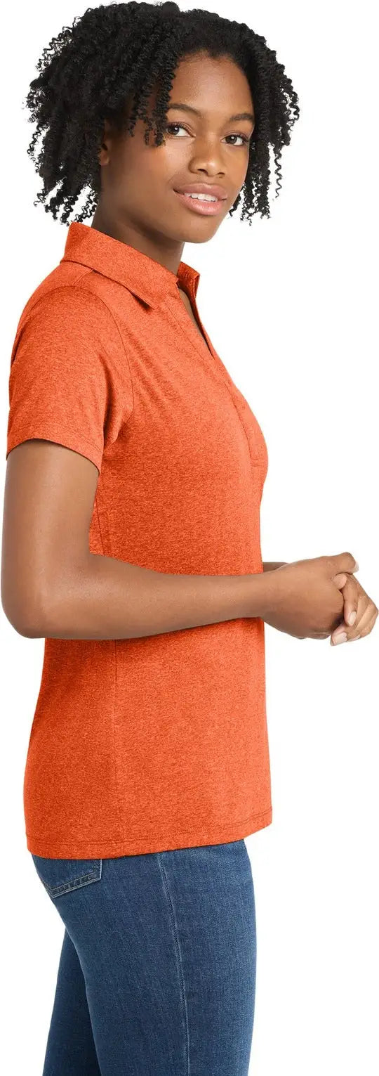 Sport-tek Lst660 Women’s Heather Contender Polo - Deep Orange