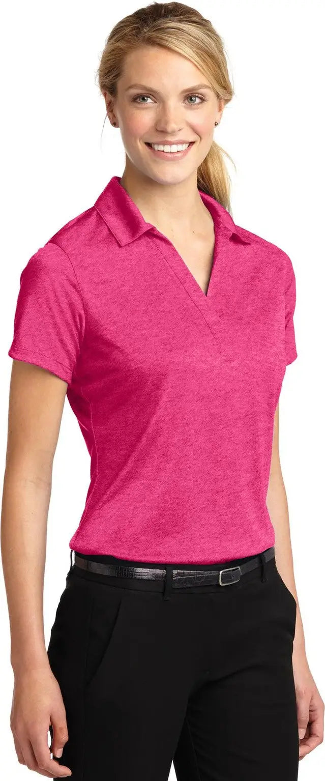Sport-tek Lst660 Women’s Heather Contender Polo - Pink Raspberry