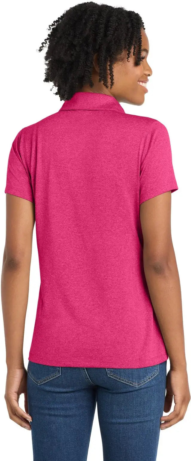 Sport-tek Lst660 Women’s Heather Contender Polo - Pink Raspberry