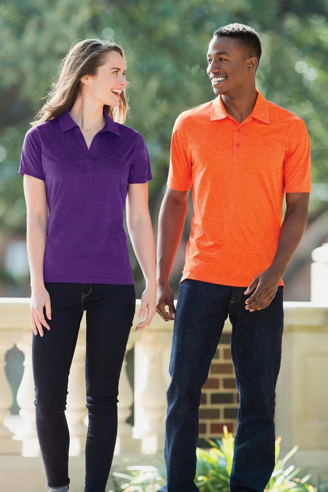 Sport-tek Lst660 Women’s Heather Contender Polo - Pink Raspberry