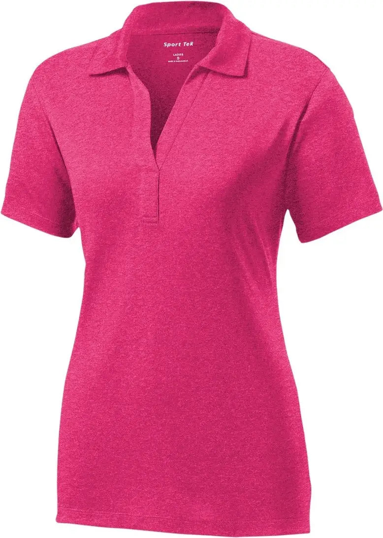 Sport-tek Lst660 Women’s Heather Contender Polo - Pink Raspberry
