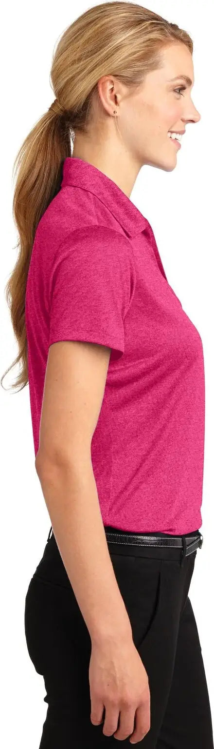 Sport-tek Lst660 Women’s Heather Contender Polo - Pink Raspberry