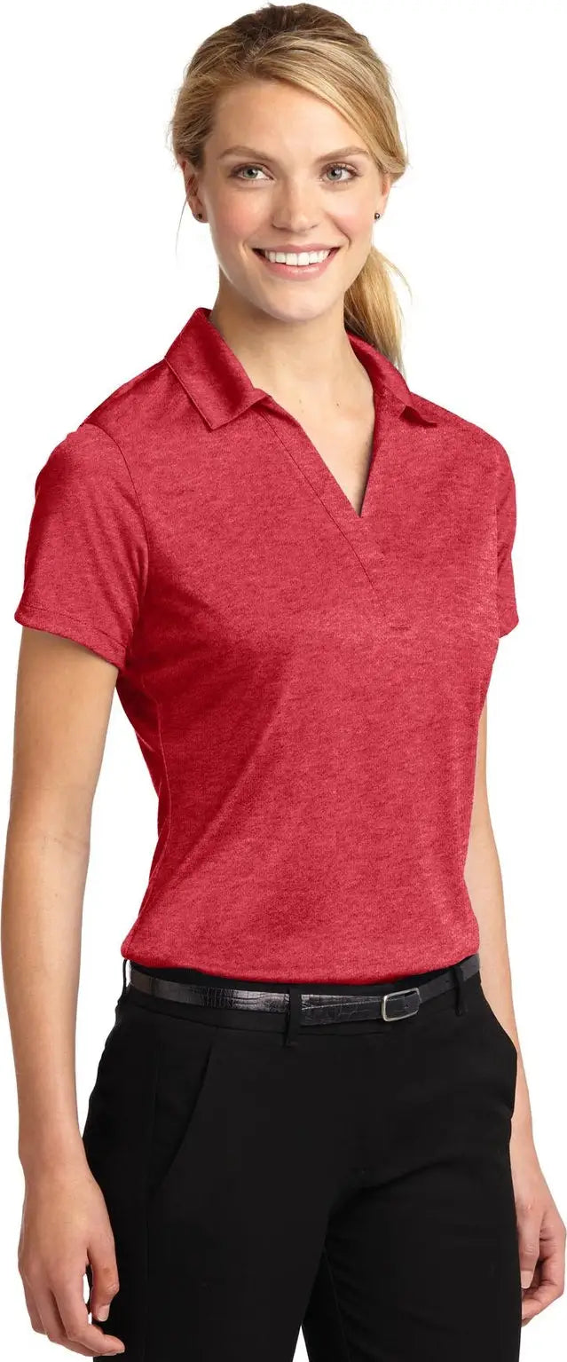 Sport-tek Lst660 Women’s Heather Contender Polo - Scarlet