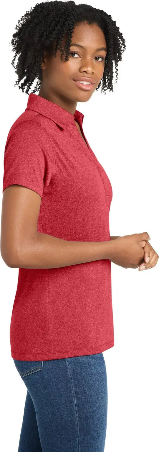 Sport-tek Lst660 Women’s Heather Contender Polo - Scarlet