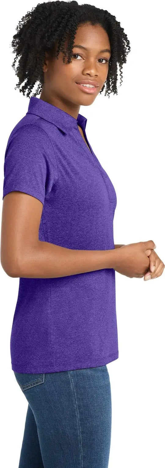Sport-tek Lst660 Women’s Heather Contender Polo - Varsity Purple