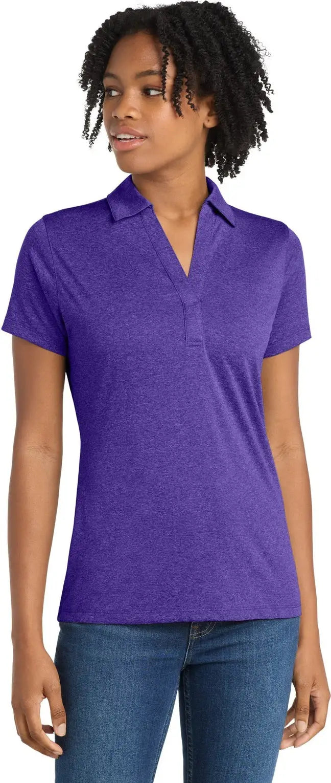 Sport-tek Lst660 Women’s Heather Contender Polo - Varsity Purple