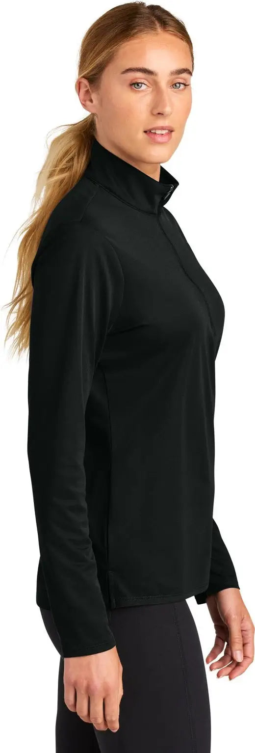 Sport-tek Lst672 Women’s Micropique Sport-wick 1/4-zip - Black