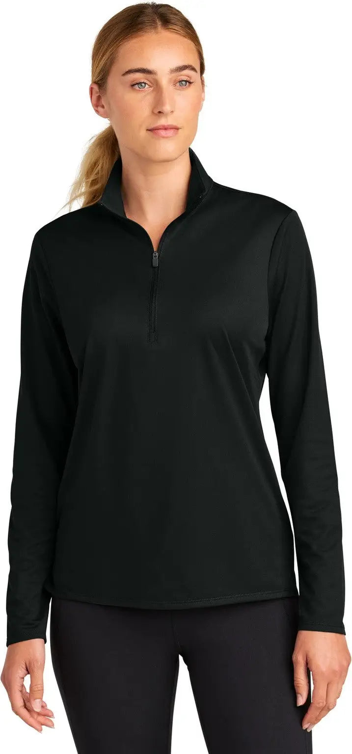 Sport-tek Lst672 Women’s Micropique Sport-wick 1/4-zip - Black - Ladies Xs