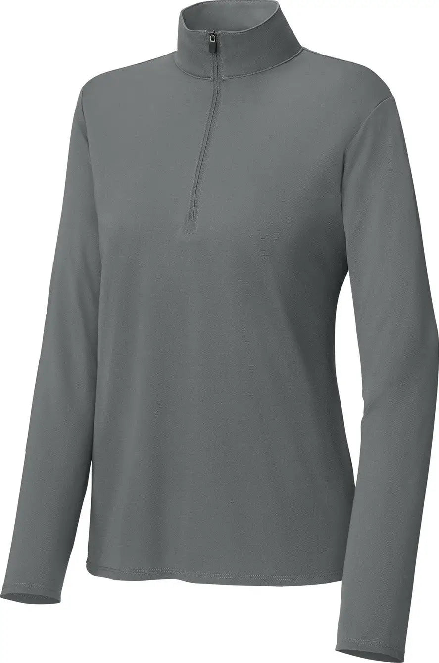 Sport-tek Lst672 Women’s Micropique Sport-wick 1/4-zip - Gray Concrete