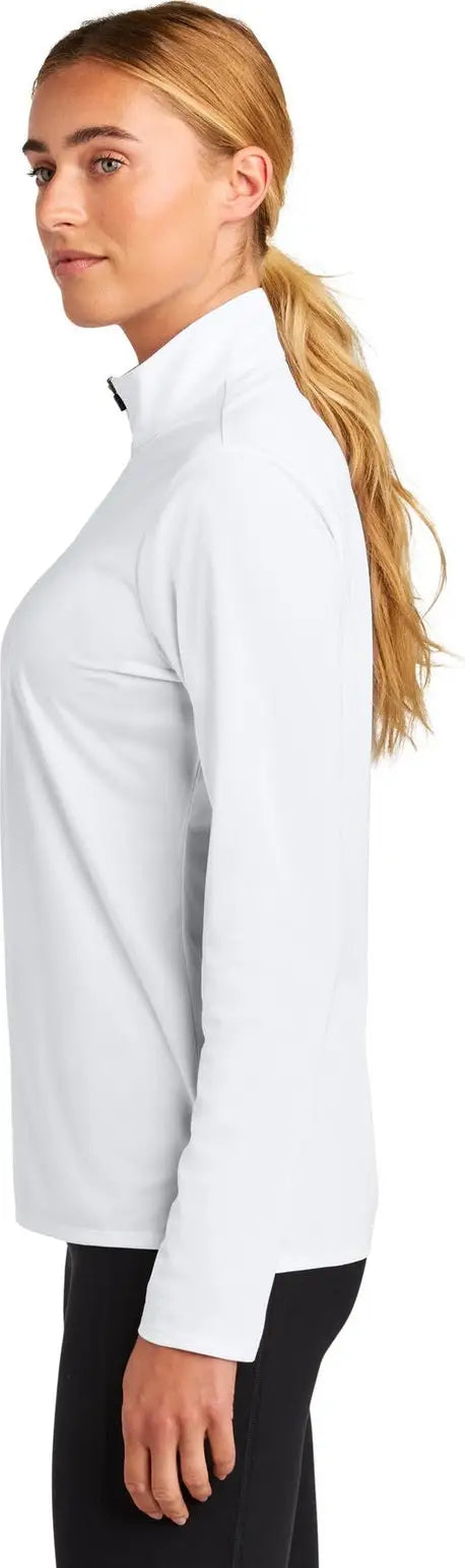 Sport-tek Lst672 Women’s Micropique Sport-wick 1/4-zip - White