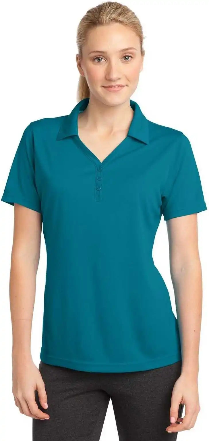Sport-tek Lst680 Ladies Posicharge Micro-mesh Polo - Blue Wake