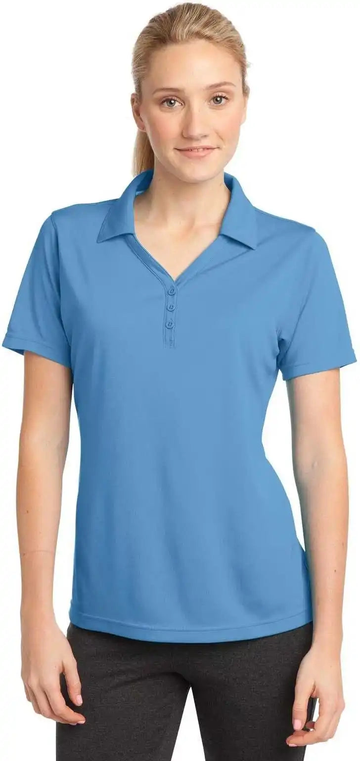 Sport Tek Lst680 Ladies Posicharge Micro Mesh Polo Carolina Blue