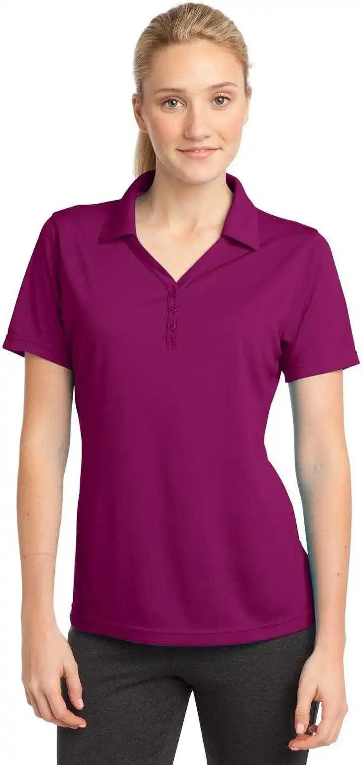 Sport-tek Lst680 Ladies Posicharge Micro-mesh Polo - Pink Rush