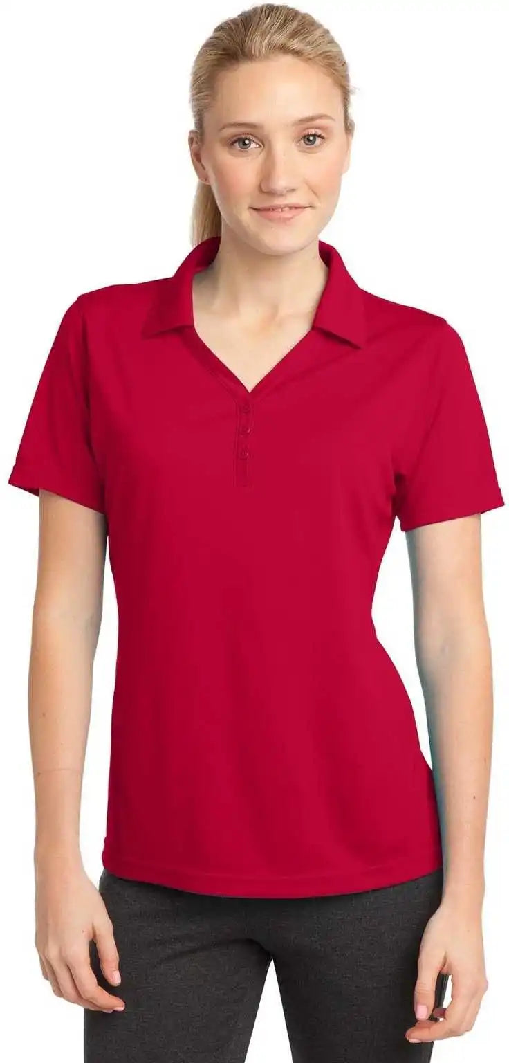 Sport-tek Lst680 Ladies Posicharge Micro-mesh Polo - True Red