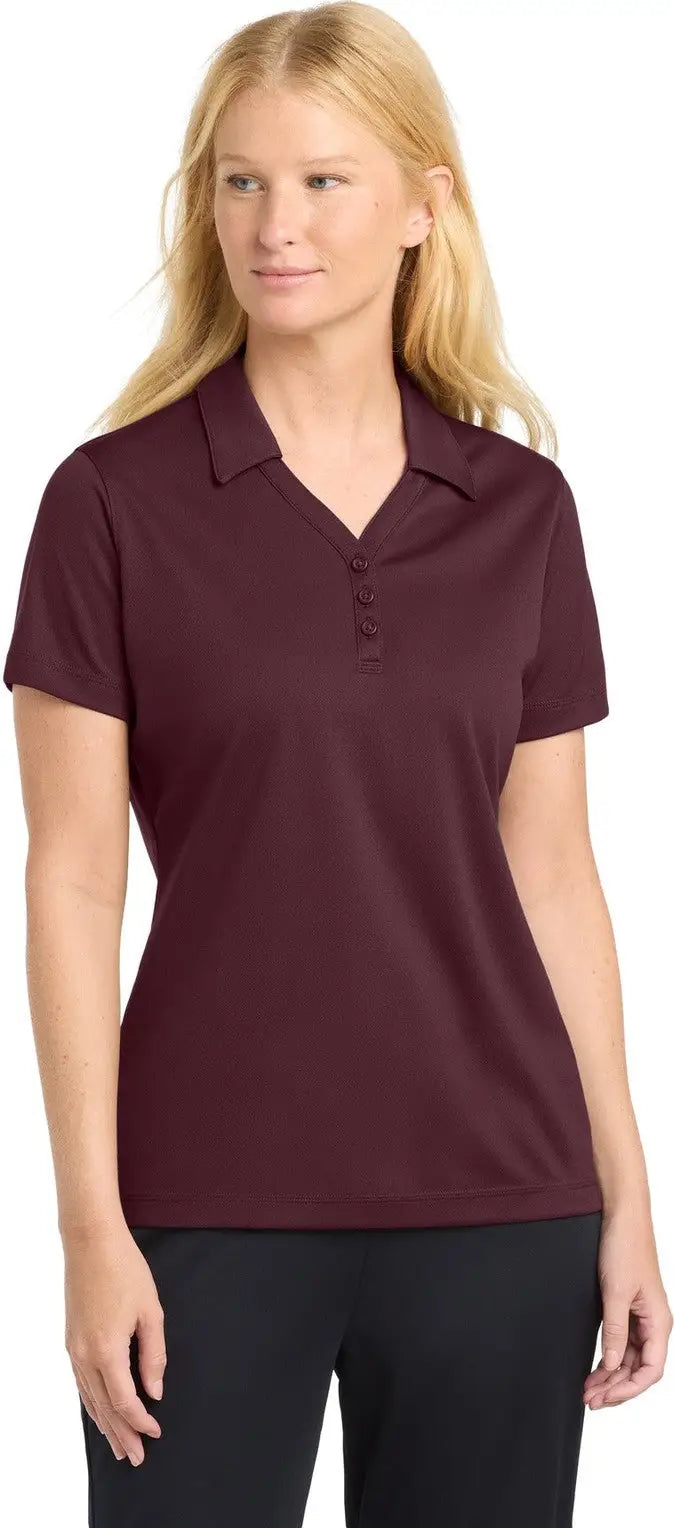 Sport-tek Lst680 Women’s Posicharge Micro-mesh Polo - Maroon