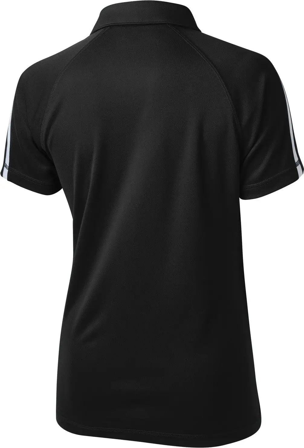 Sport-tek Lst685 Women’s Posicharge Micro-mesh Colorblock Polo - Black White - Black/ / Ladies Xs